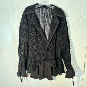 Disney The Nightmare Before Christmas Black Velvet Peplum Corset Jacket Sz 4